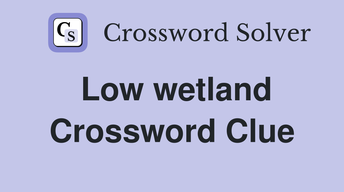 Low wetland Crossword Clue