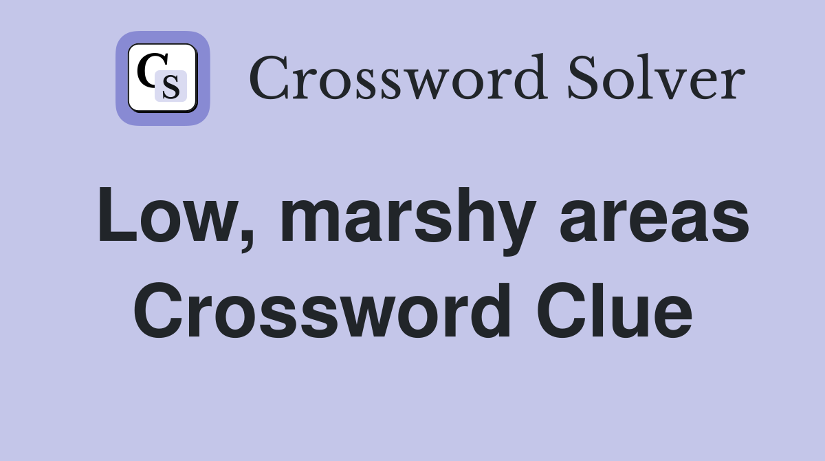 Low, marshy areas Crossword Clue
