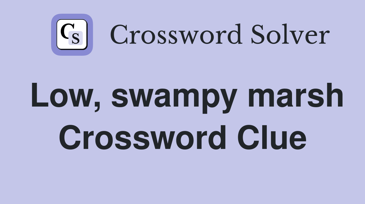 Low, swampy marsh Crossword Clue
