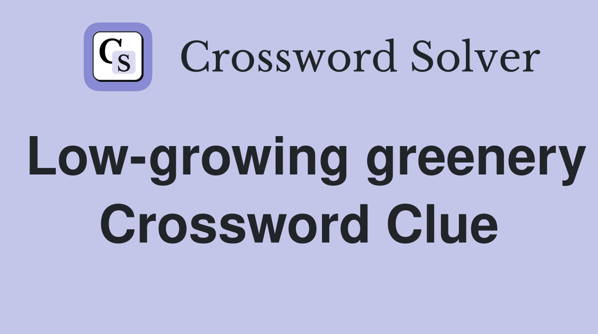 Low-growing greenery Crossword Clue