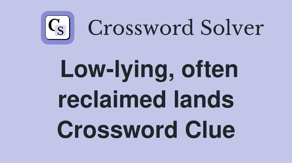 Low-lying, often reclaimed lands Crossword Clue