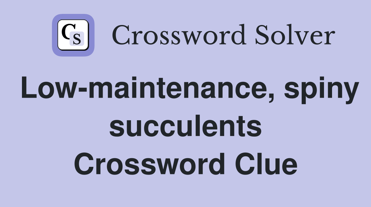 Low-maintenance, spiny succulents Crossword Clue