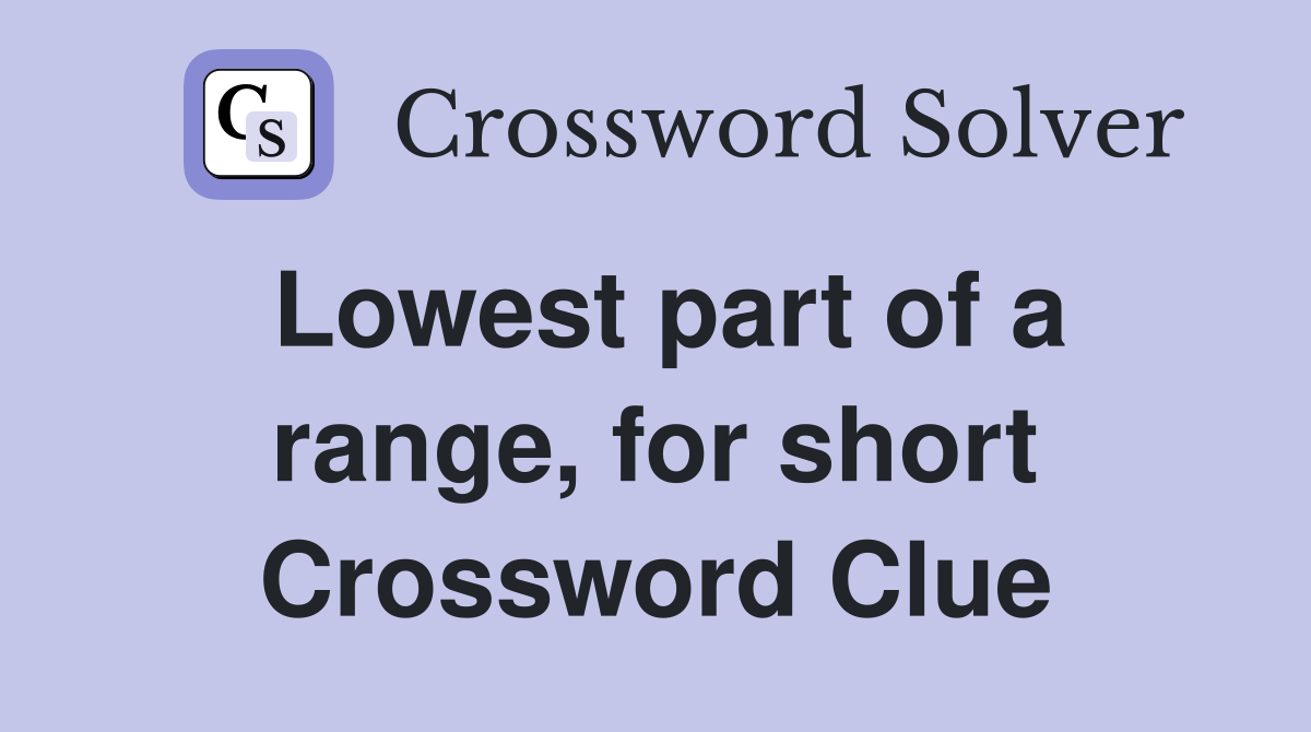 Lowest part of a range, for short Crossword Clue
