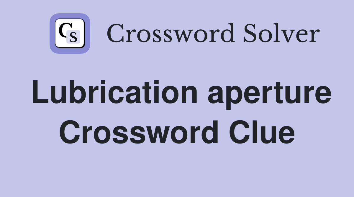 Lubrication aperture Crossword Clue