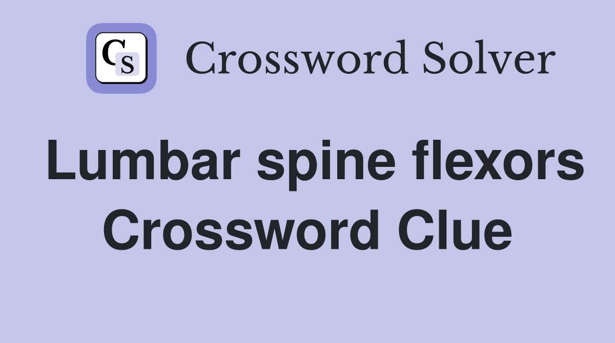 Lumbar spine flexors Crossword Clue