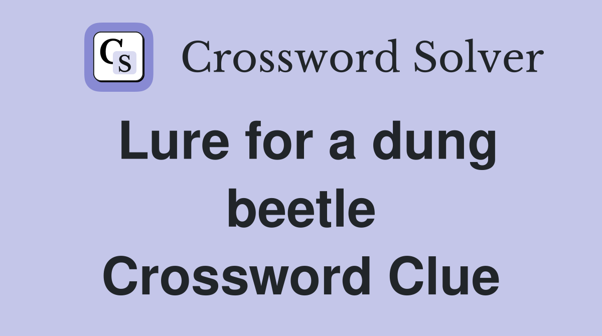 Lure for a dung beetle Crossword Clue