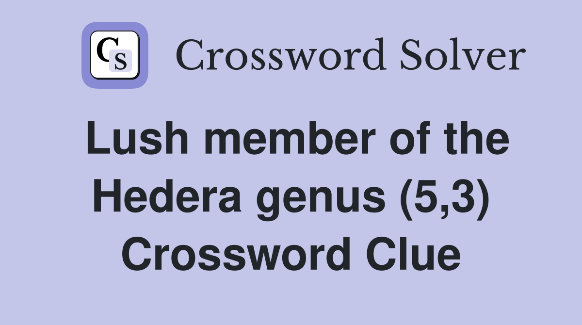 Lush member of the Hedera genus (5,3) Crossword Clue