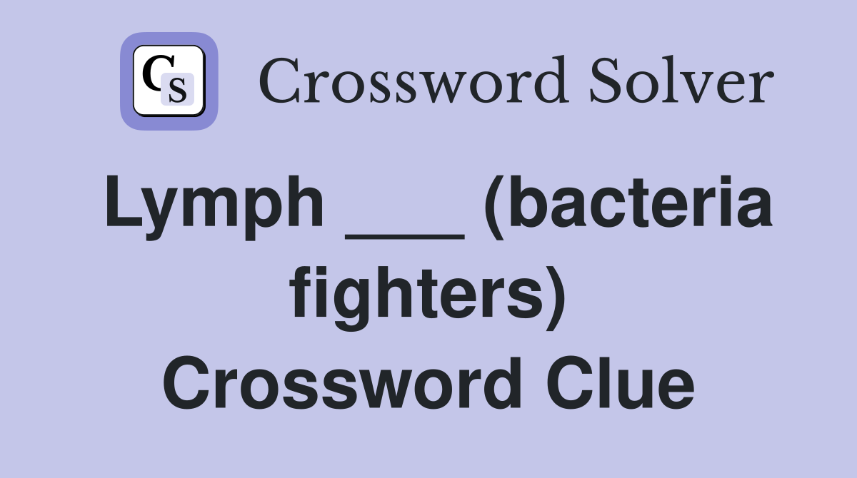 Lymph ___ (bacteria fighters) Crossword Clue