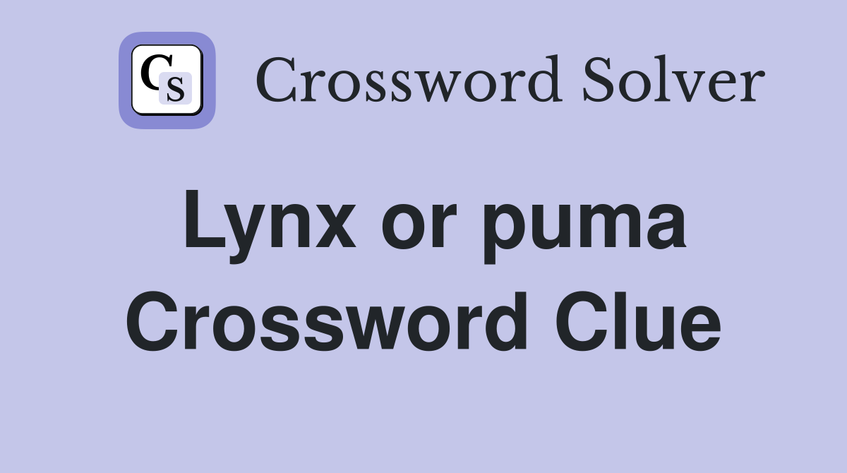 Lynx or puma Crossword Clue