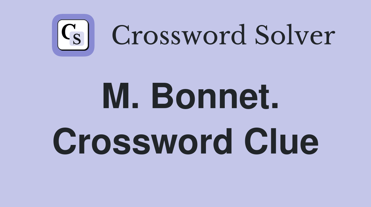 M. Bonnet. Crossword Clue