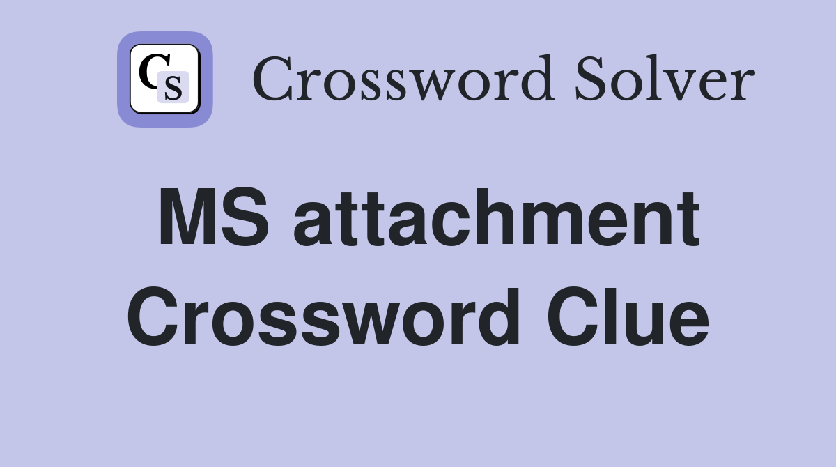 MS attachment Crossword Clue