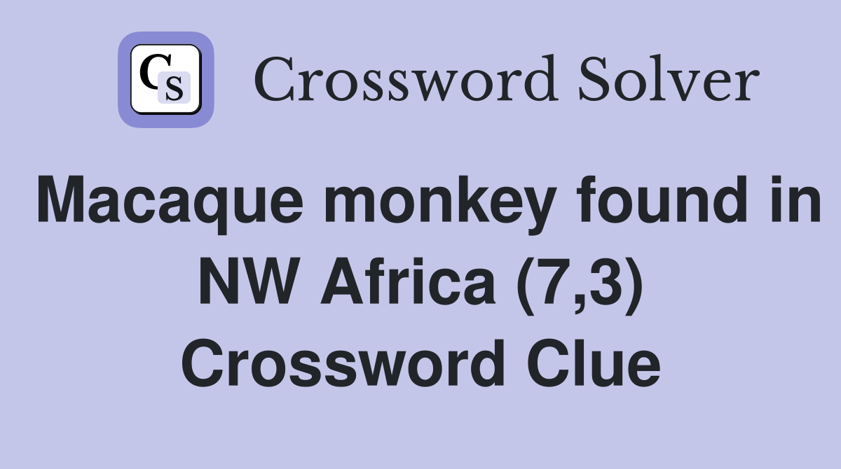 Macaque monkey found in NW Africa (7,3) Crossword Clue