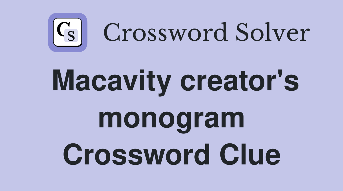 Macavity creator's monogram Crossword Clue