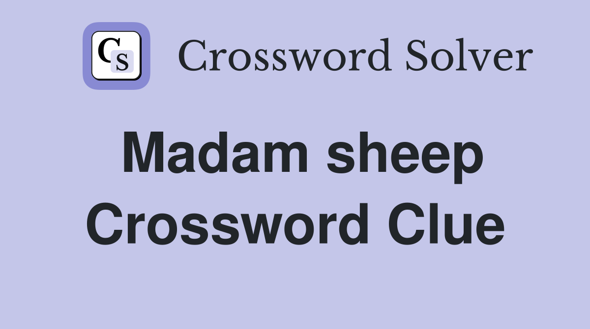 Madam sheep Crossword Clue