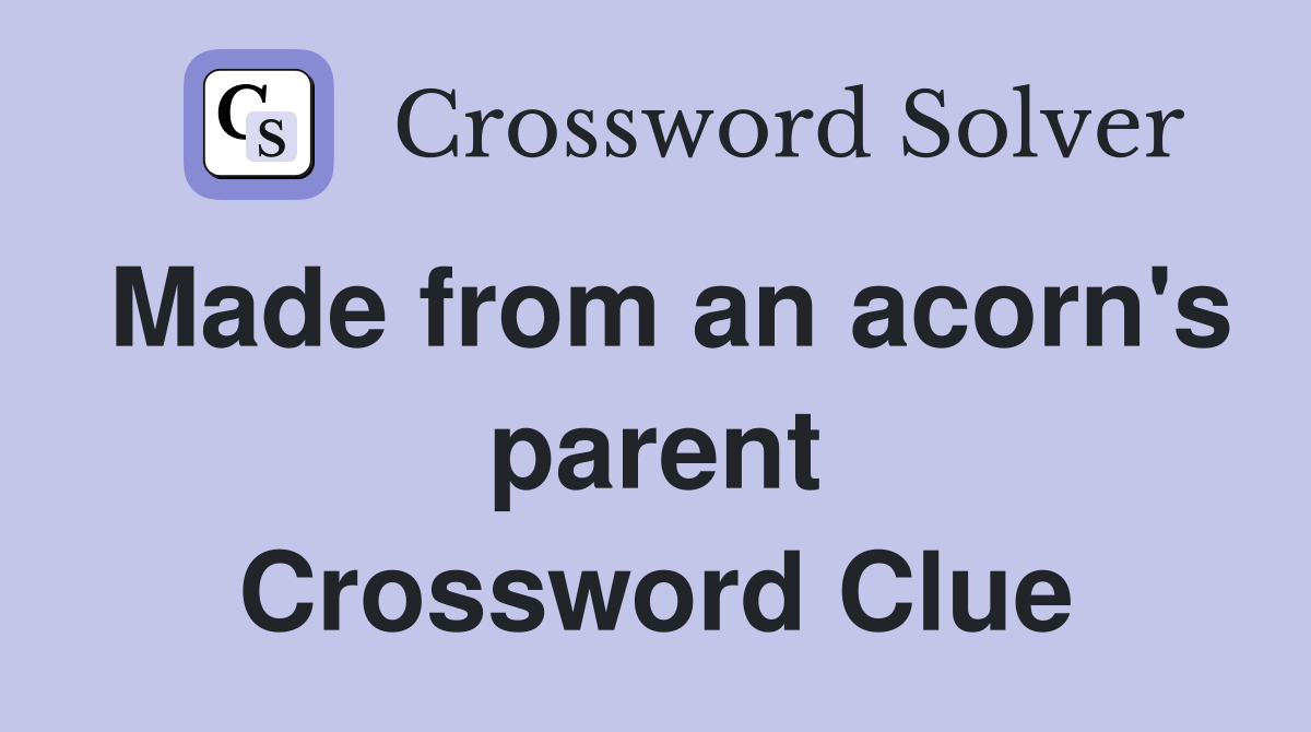 Made from an acorn's parent Crossword Clue
