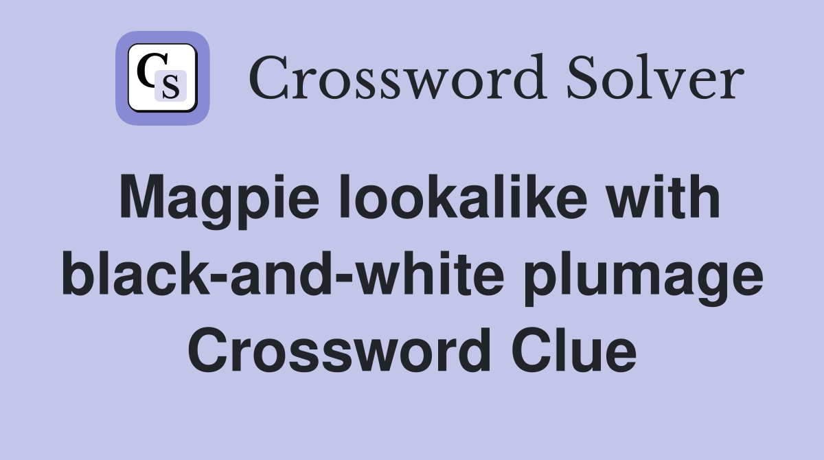 Magpie lookalike with black-and-white plumage Crossword Clue