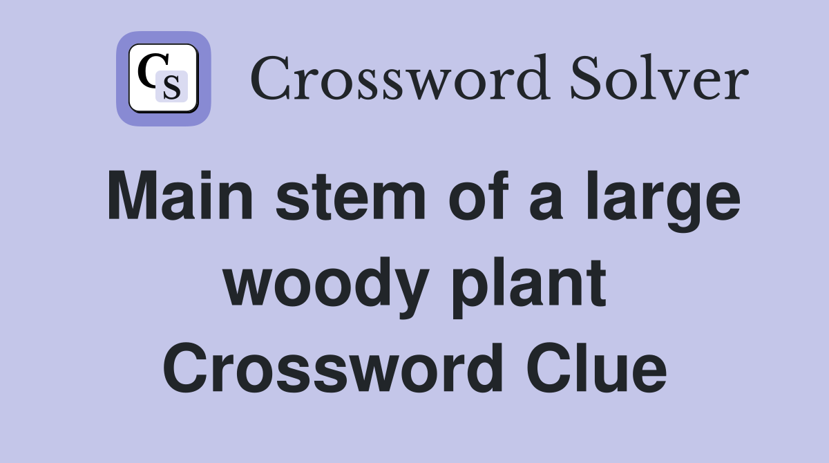 Main stem of a large woody plant Crossword Clue