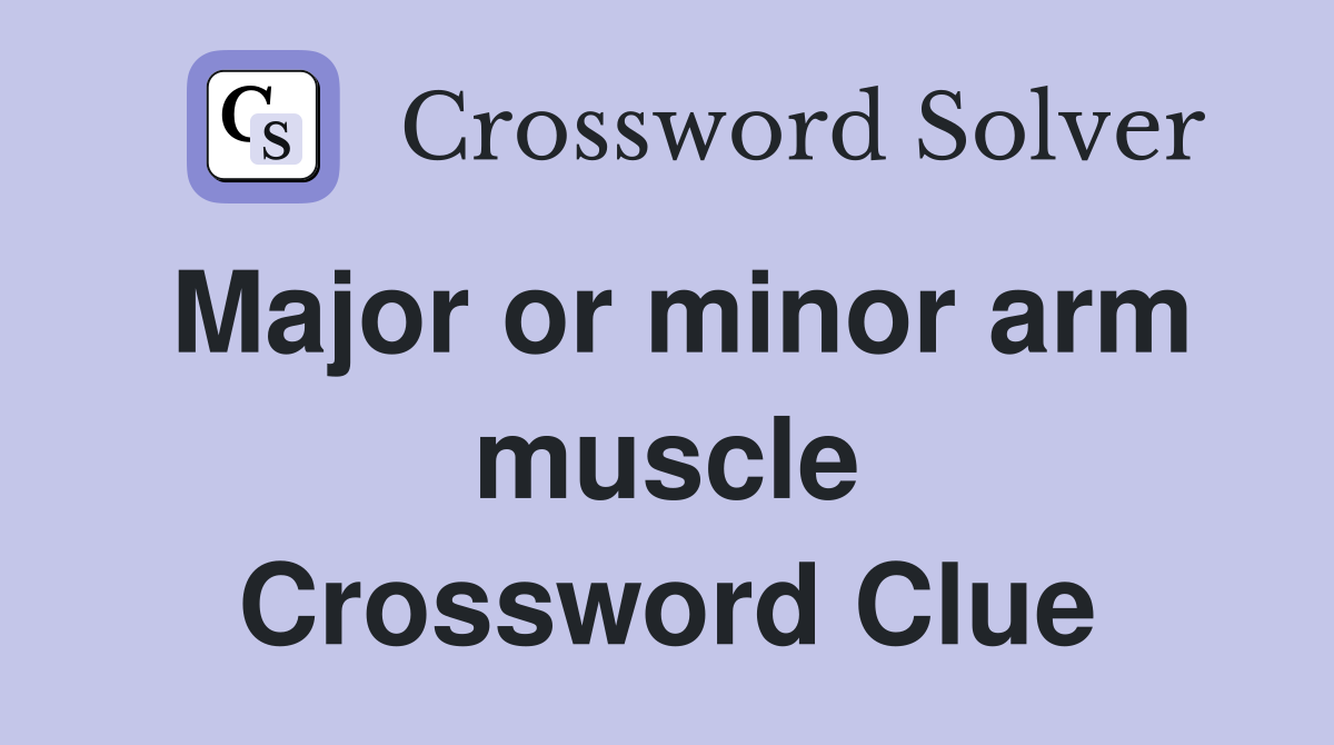 Major or minor arm muscle Crossword Clue
