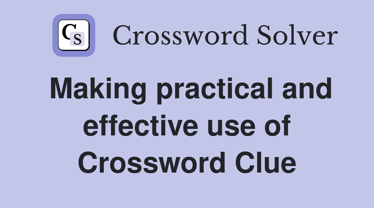 Making practical and effective use of Crossword Clue