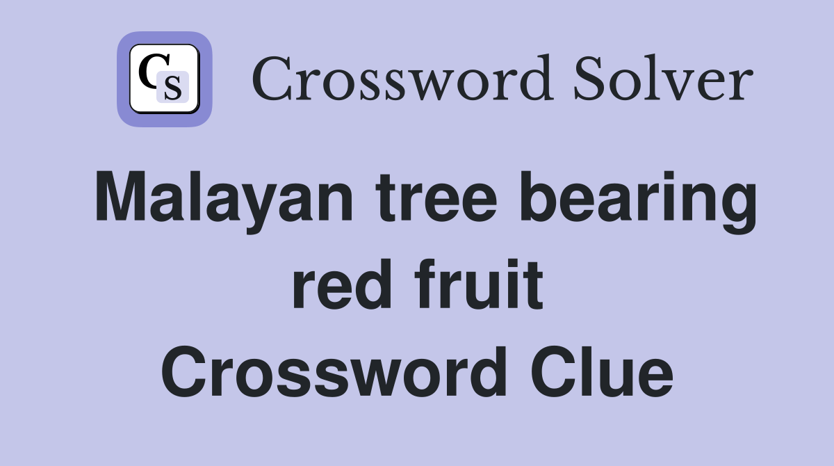 Malayan tree bearing red fruit Crossword Clue