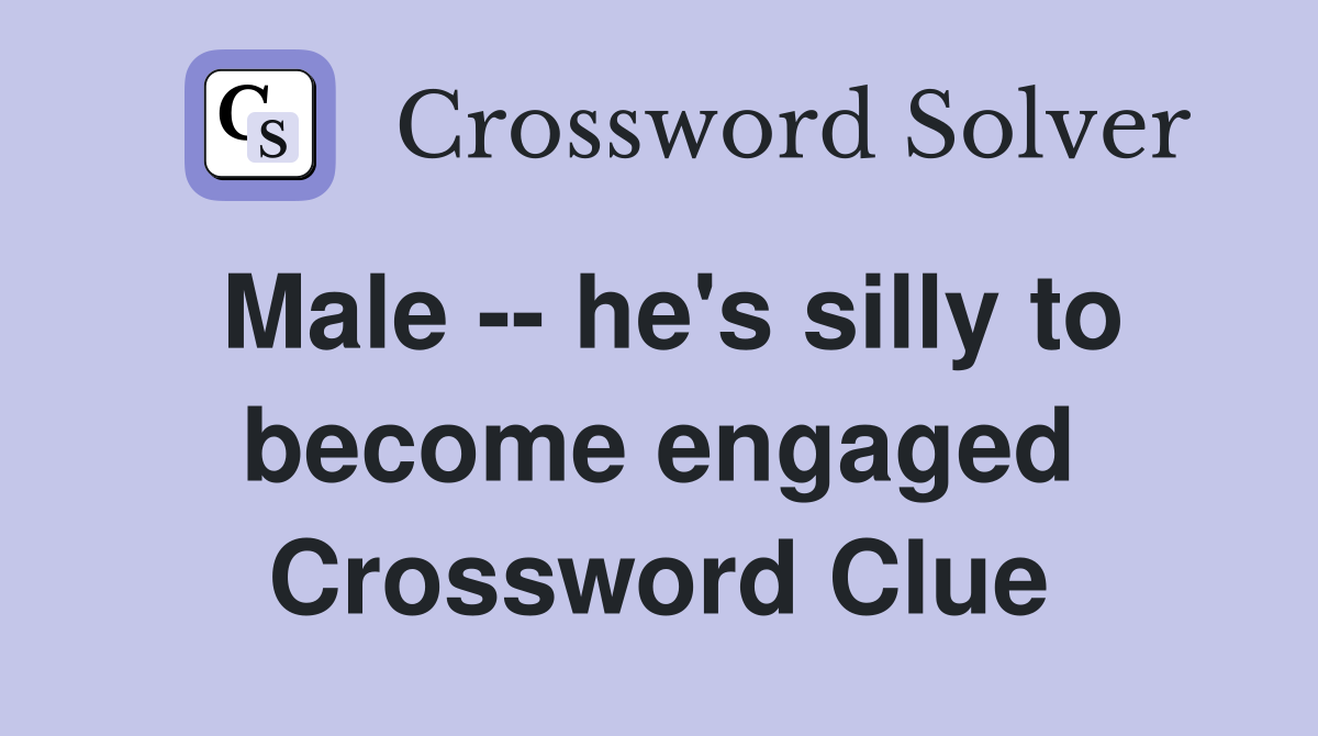 Male -- he's silly to become engaged Crossword Clue