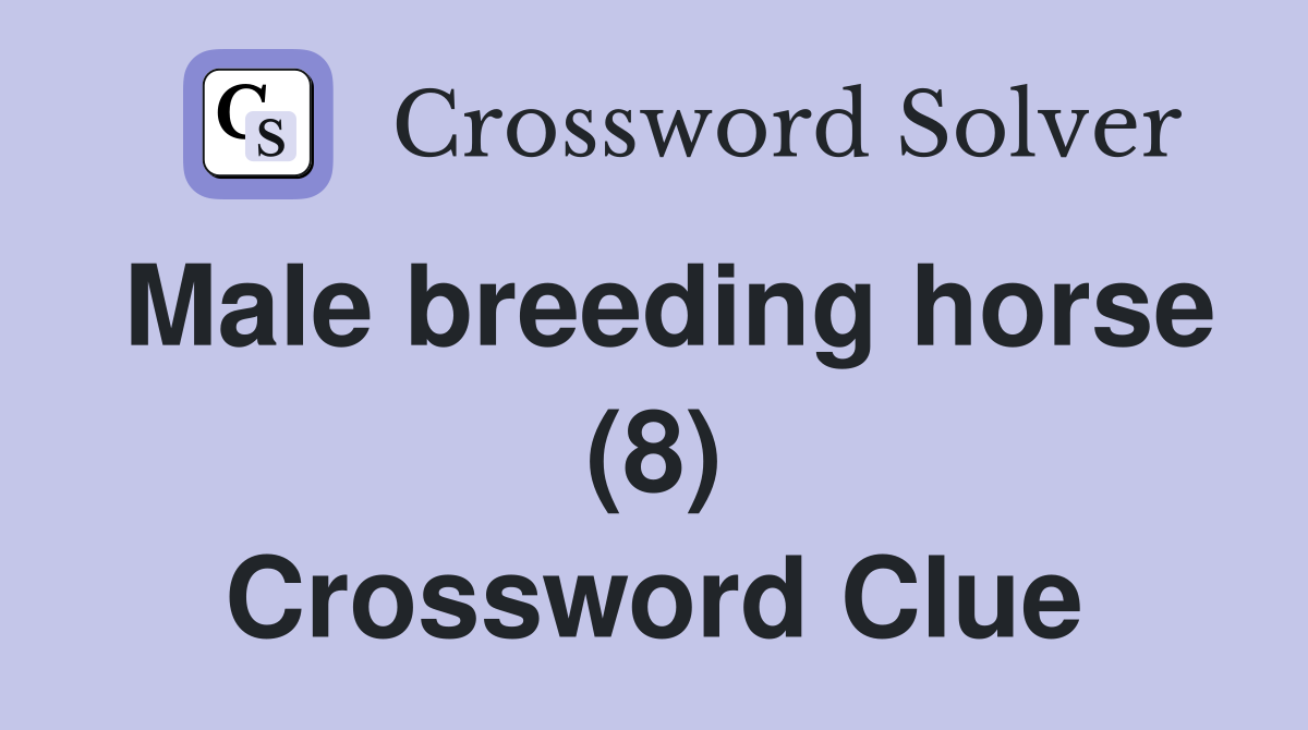 Male breeding horse (8) Crossword Clue