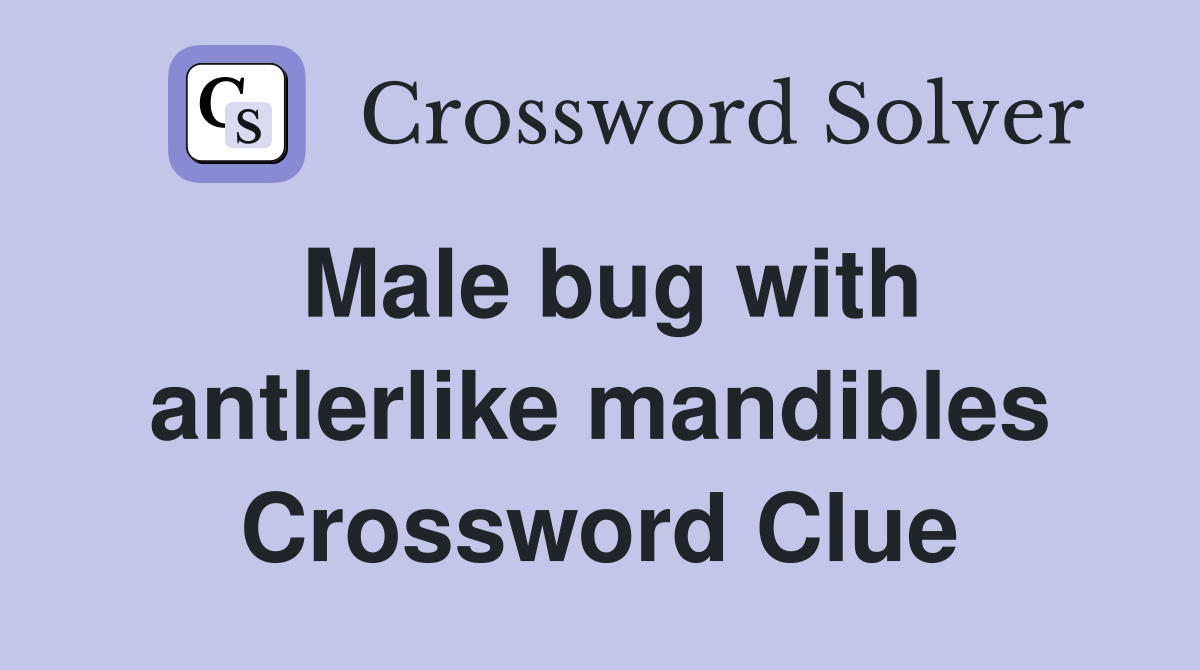 Male bug with antlerlike mandibles Crossword Clue