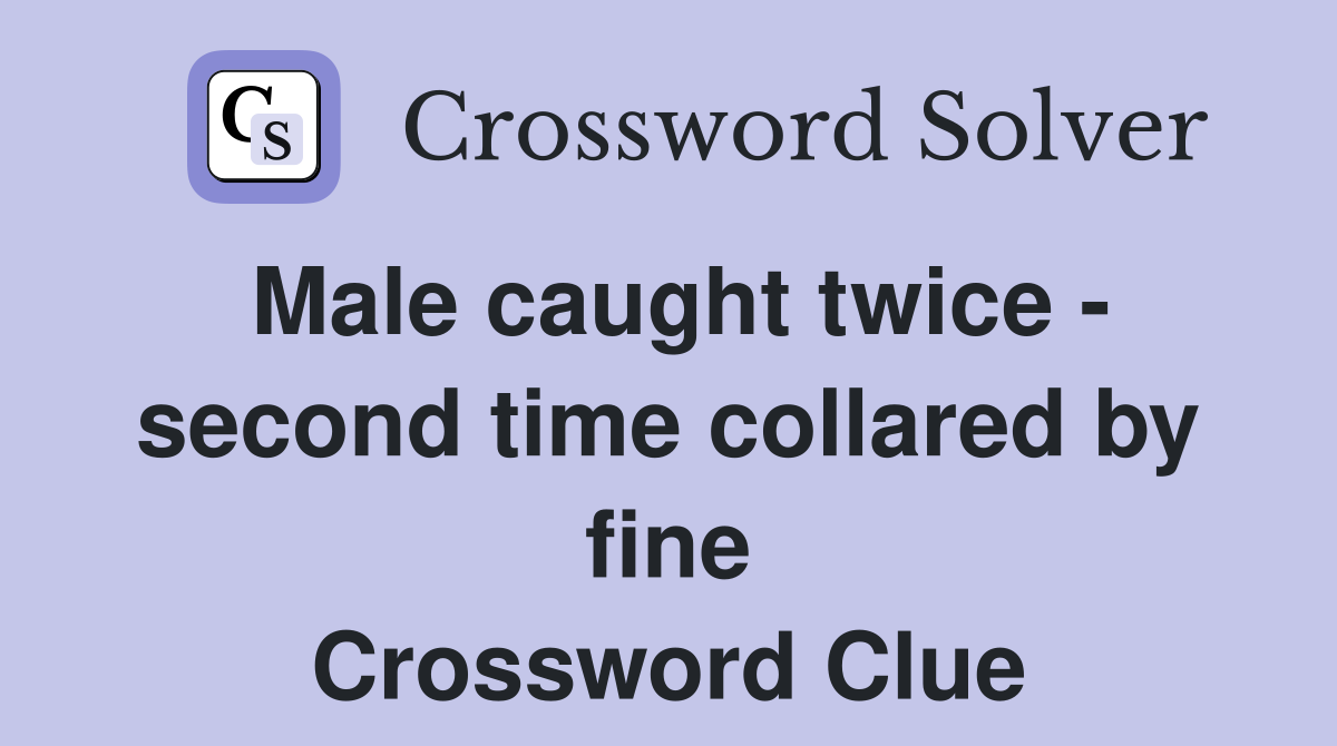 Male caught twice - second time collared by fine Crossword Clue