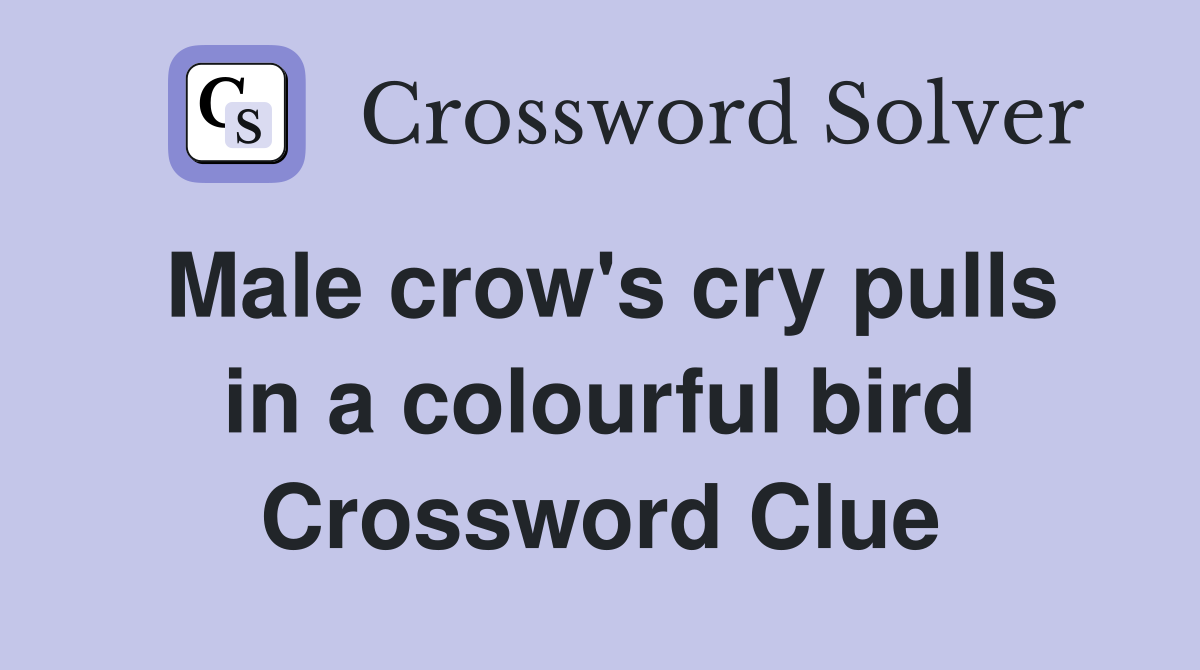 Male crow's cry pulls in a colourful bird Crossword Clue