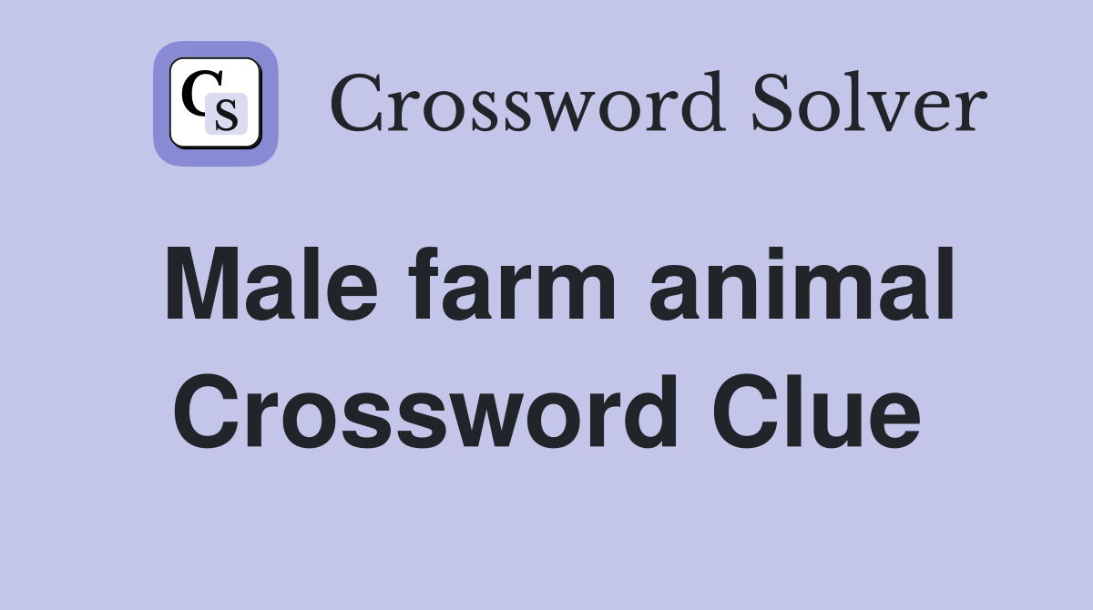 Male farm animal Crossword Clue