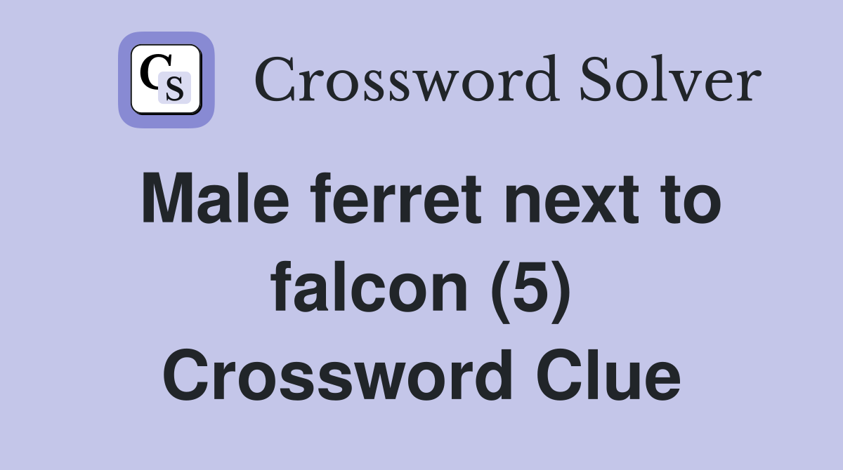 Male ferret next to falcon (5) Crossword Clue