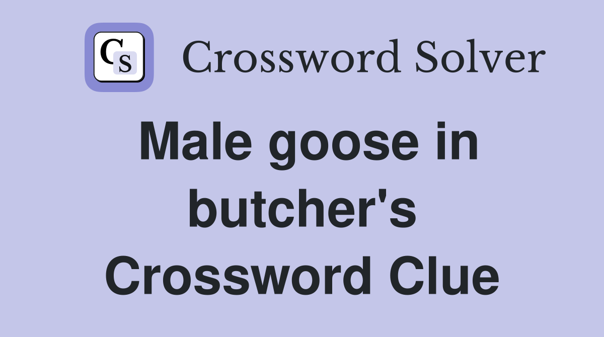 Male goose in butcher's Crossword Clue