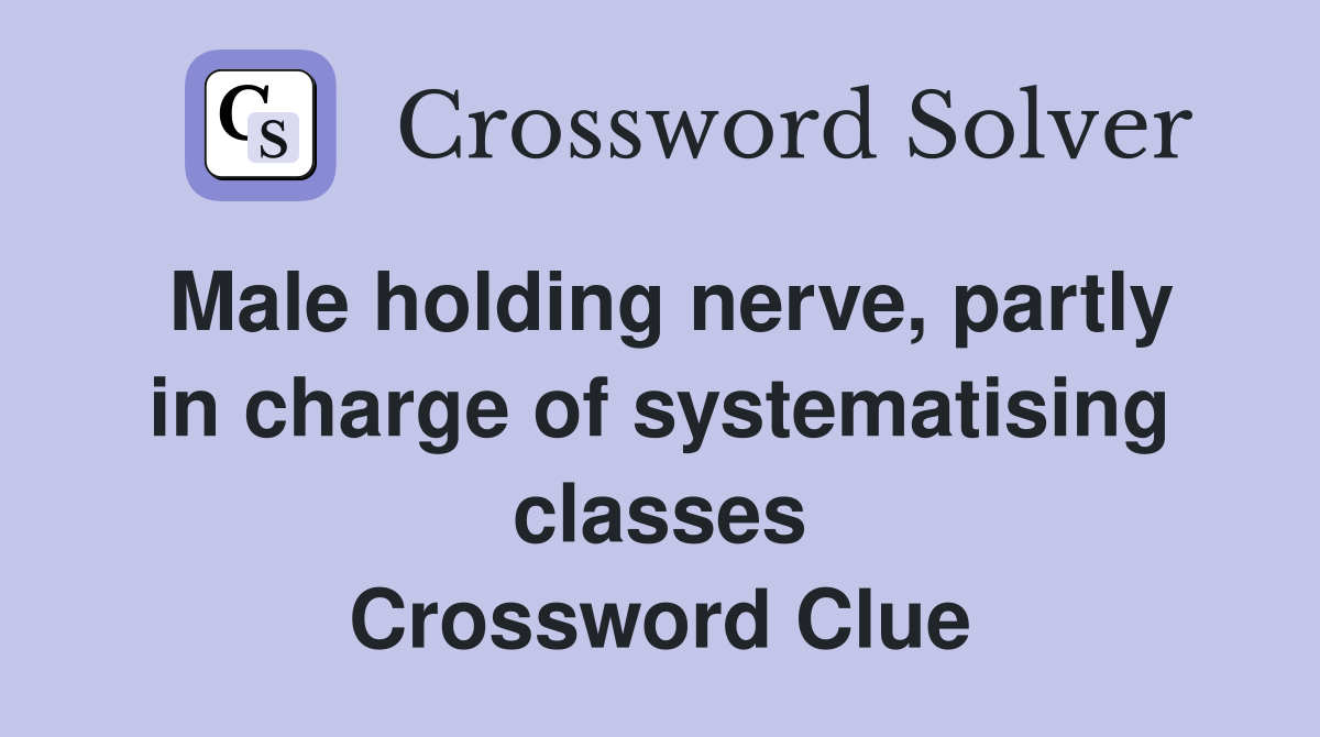 Male holding nerve, partly in charge of systematising classes Crossword Clue