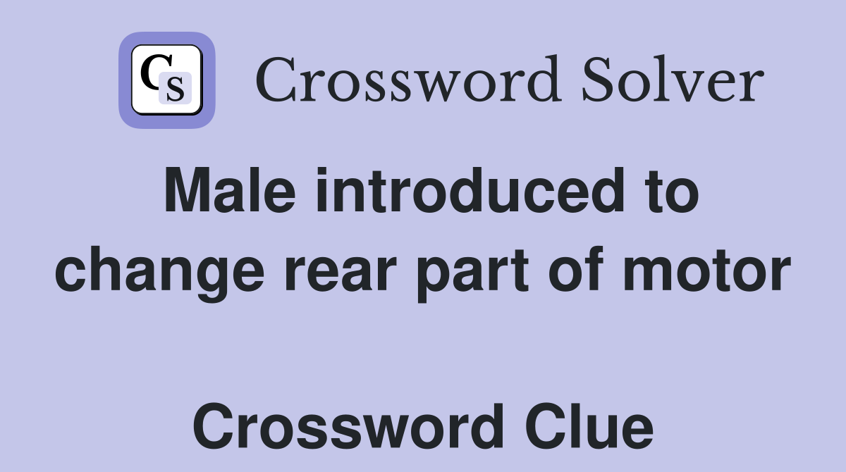 Male introduced to change rear part of motor  Crossword Clue