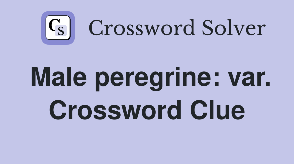 Male peregrine: var. Crossword Clue