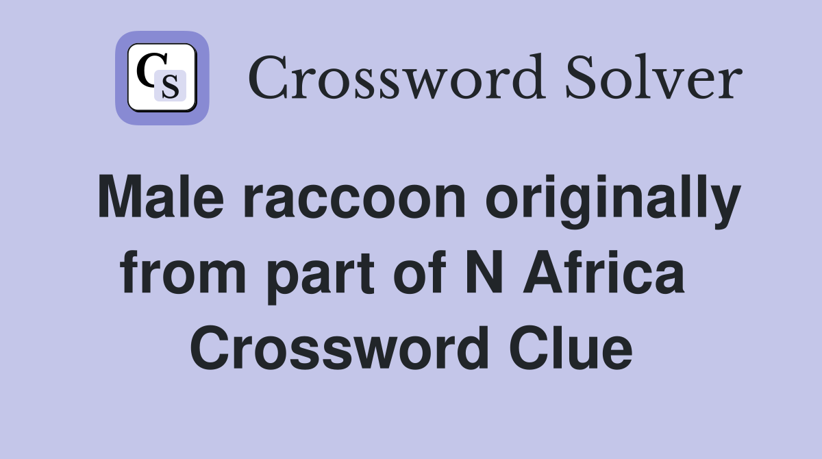 Male raccoon originally from part of N Africa  Crossword Clue