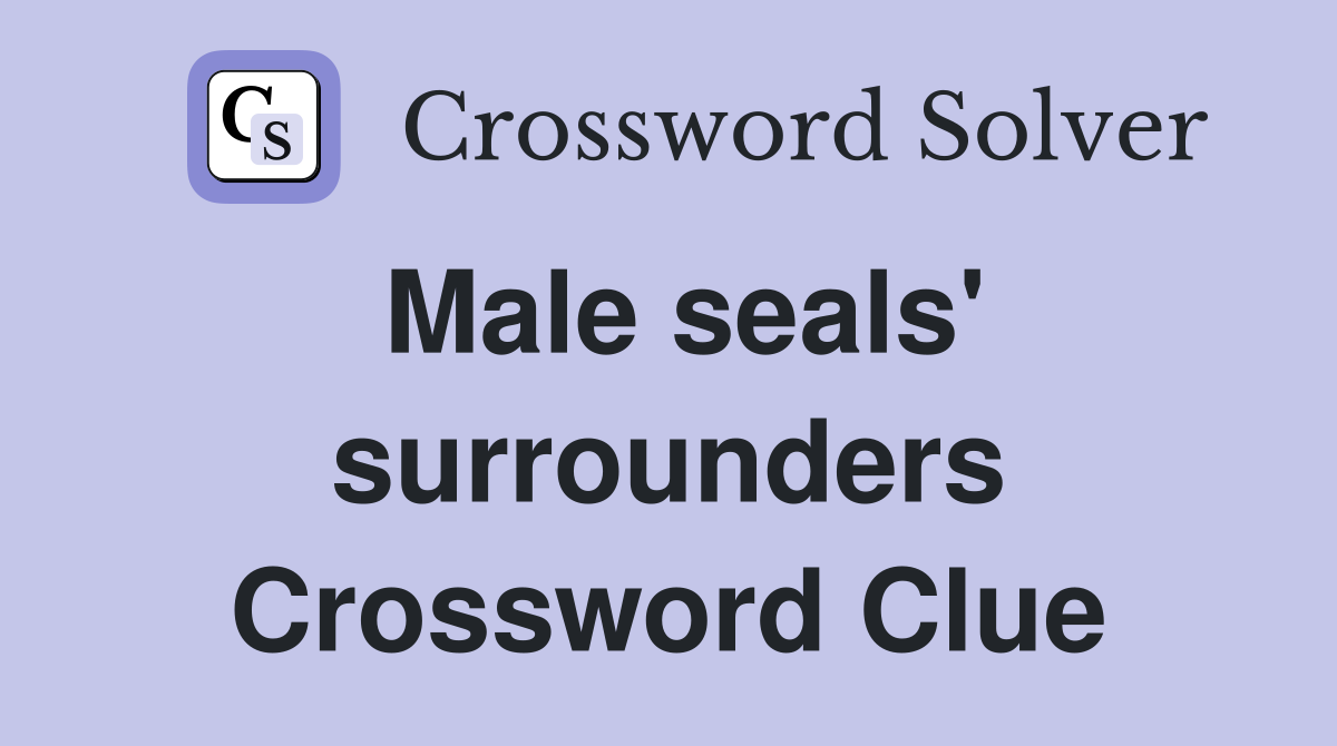 Male seals' surrounders Crossword Clue