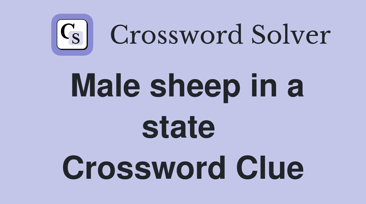 Male sheep in a state  Crossword Clue
