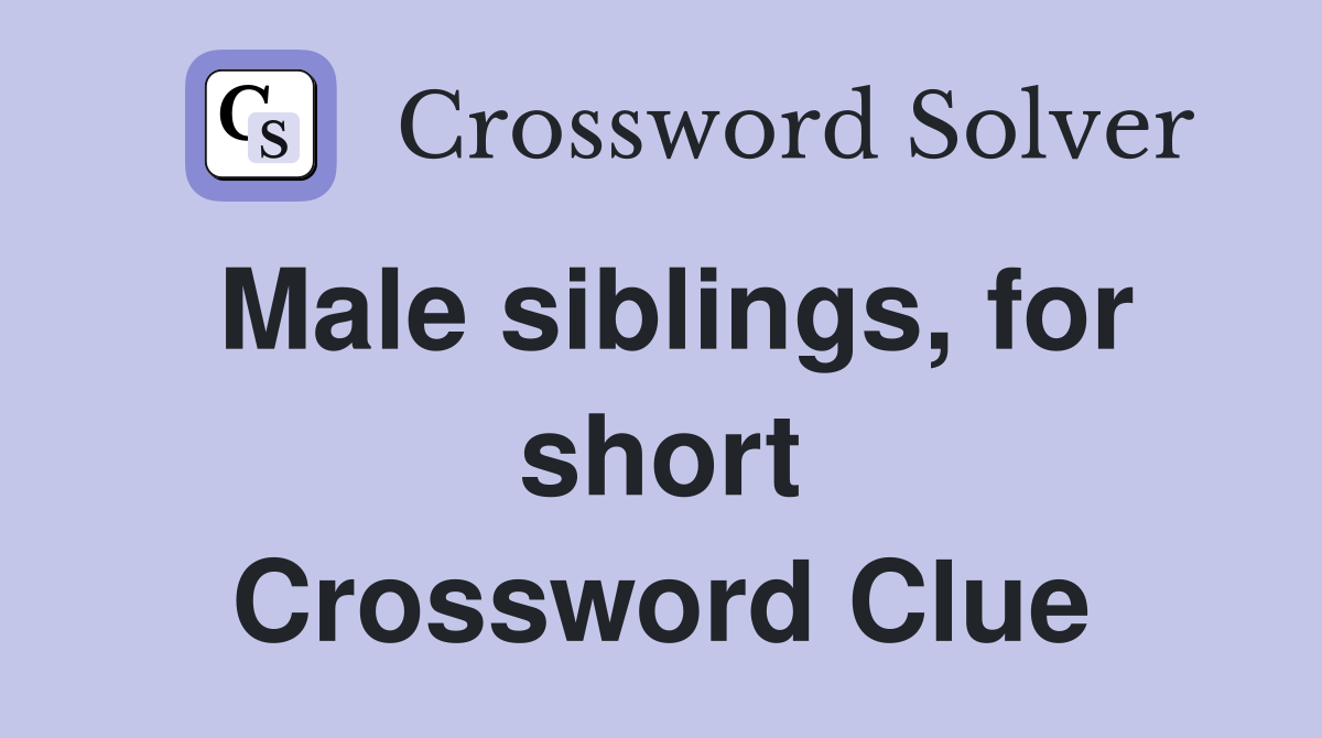 Male siblings, for short Crossword Clue