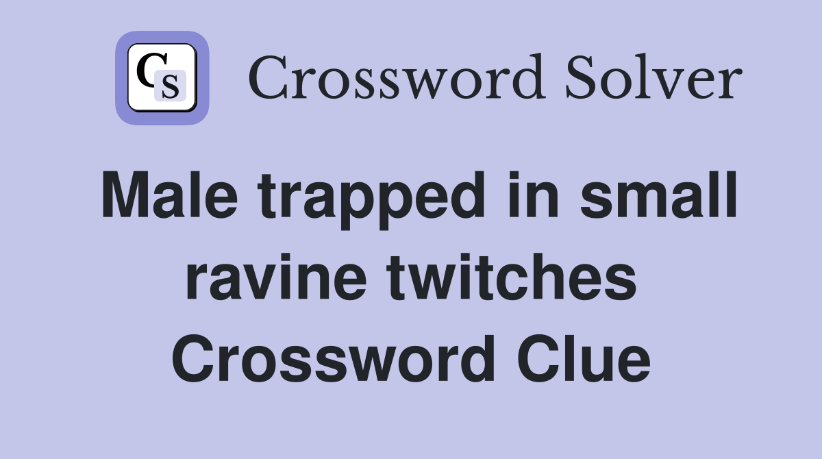 Male trapped in small ravine twitches Crossword Clue