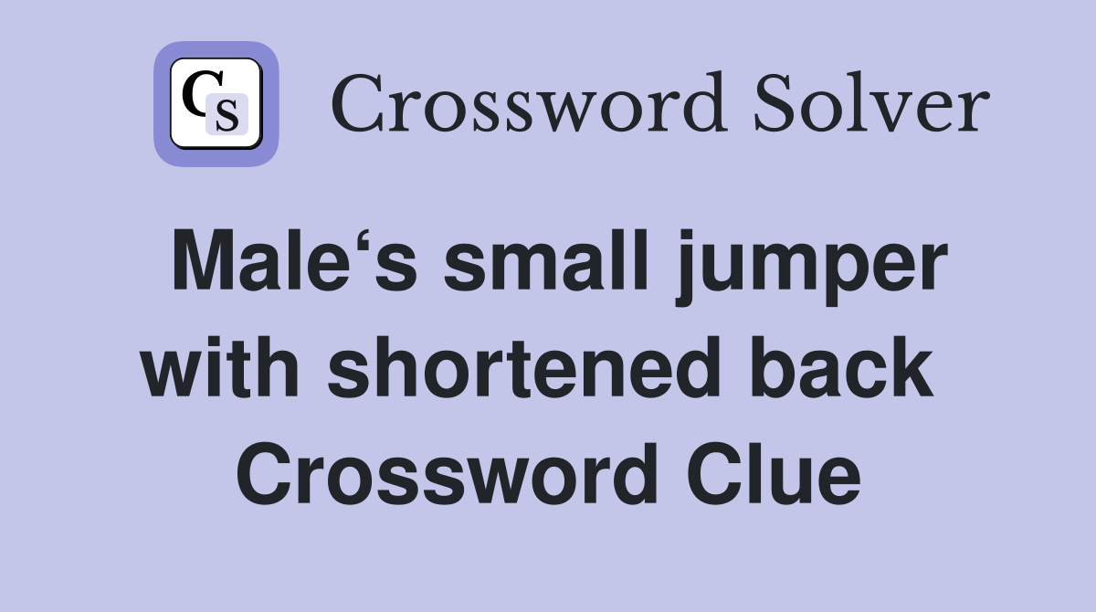 Male‘s small jumper with shortened back  Crossword Clue
