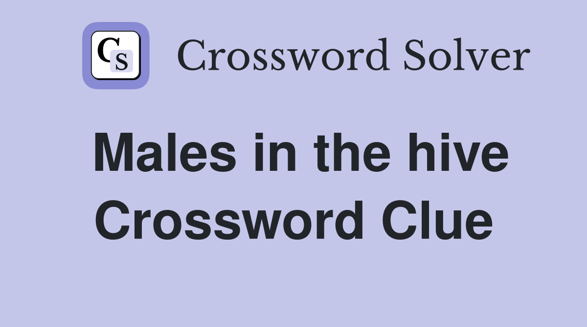 Males in the hive Crossword Clue