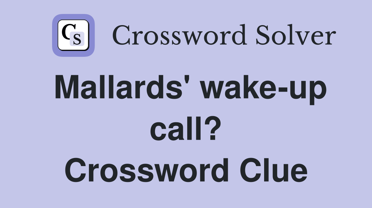 Mallards' wake-up call? Crossword Clue