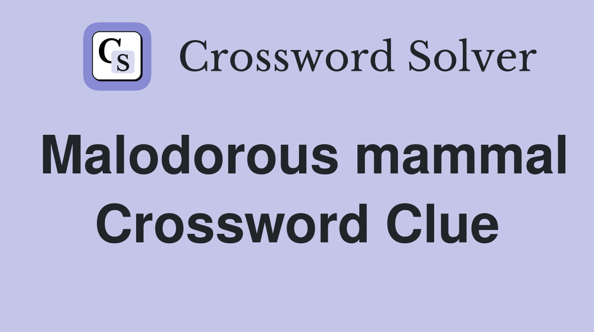 Malodorous mammal Crossword Clue