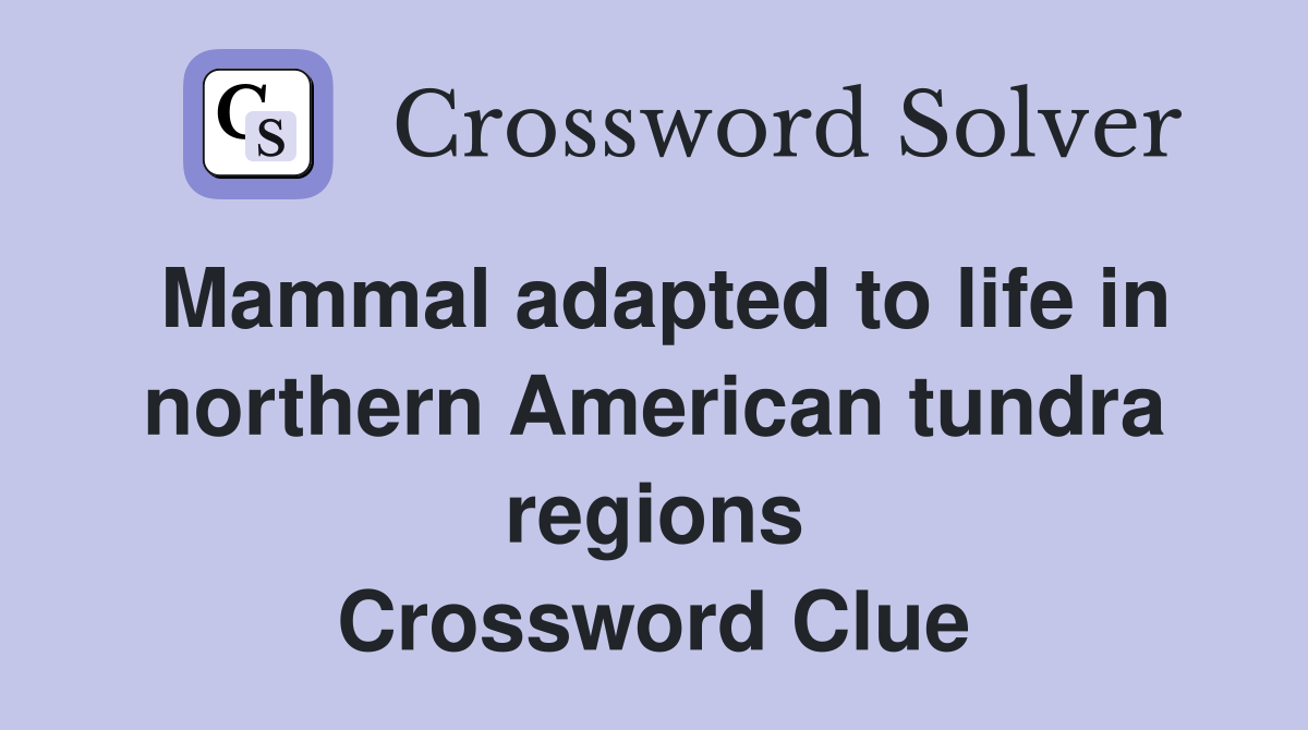 Mammal adapted to life in northern American tundra regions Crossword Clue