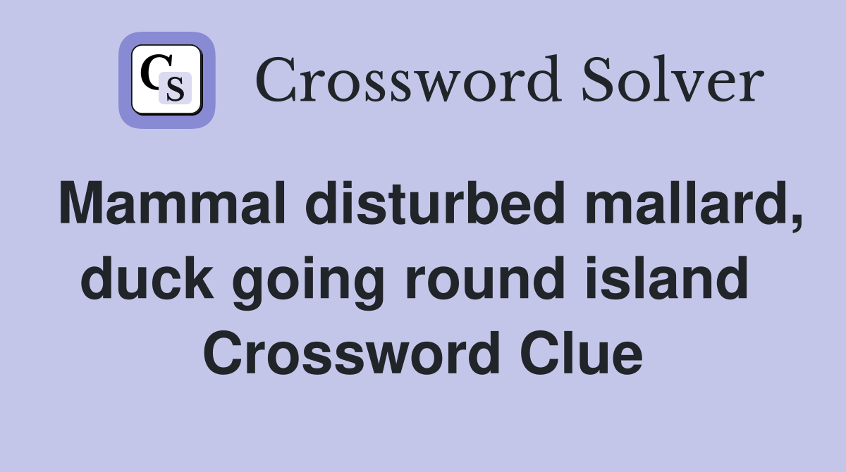Mammal disturbed mallard, duck going round island  Crossword Clue
