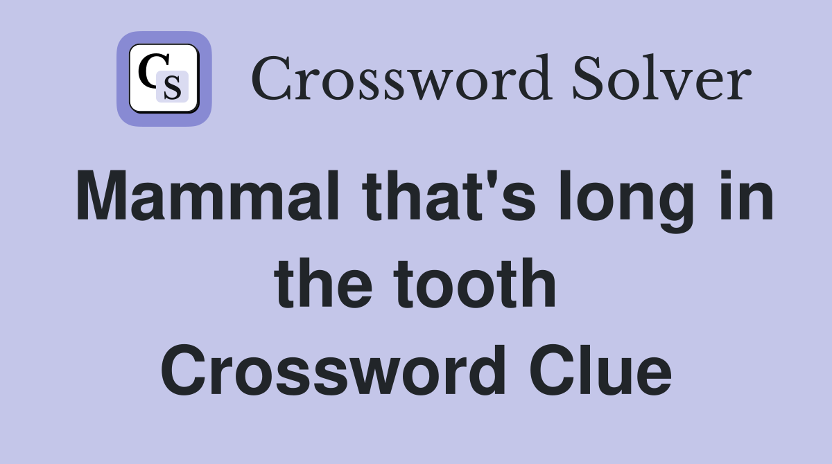 Mammal that's long in the tooth Crossword Clue