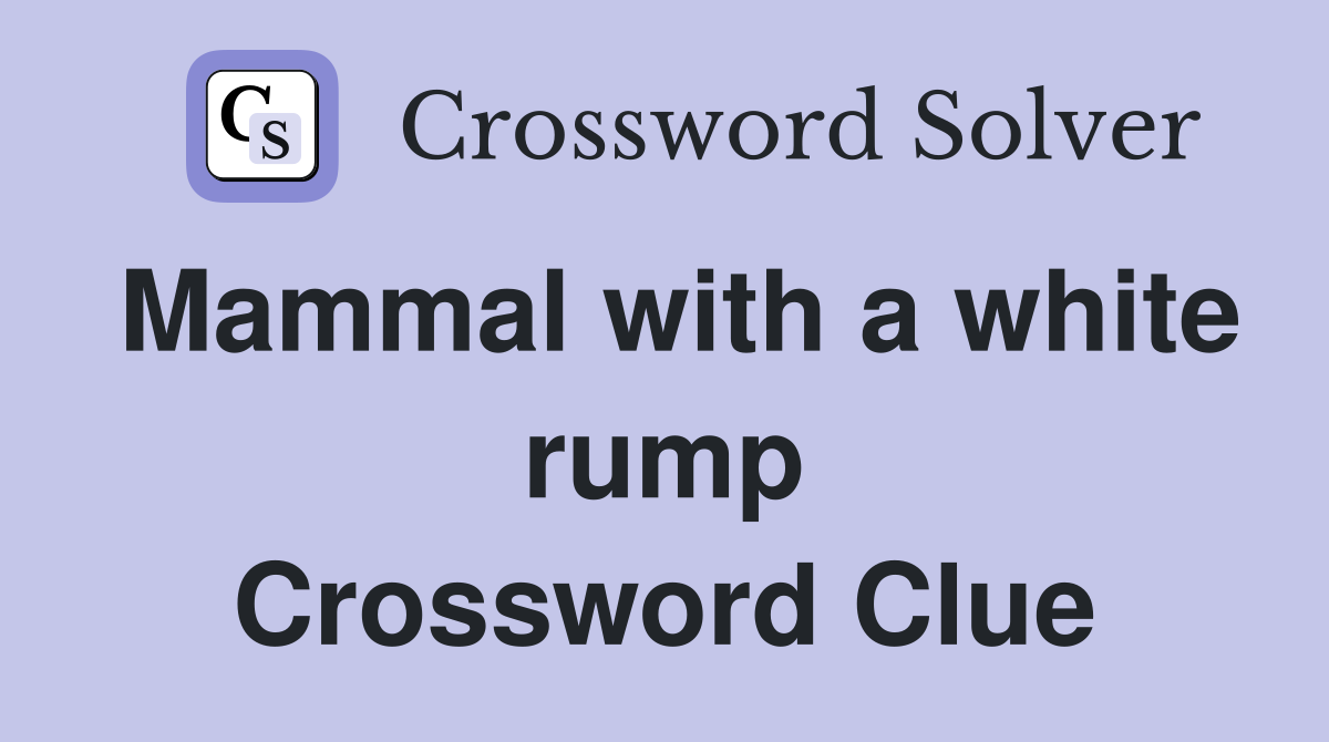 Mammal with a white rump Crossword Clue