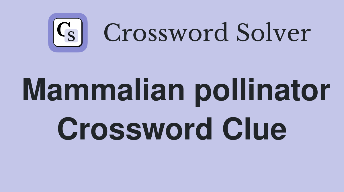 Mammalian pollinator Crossword Clue
