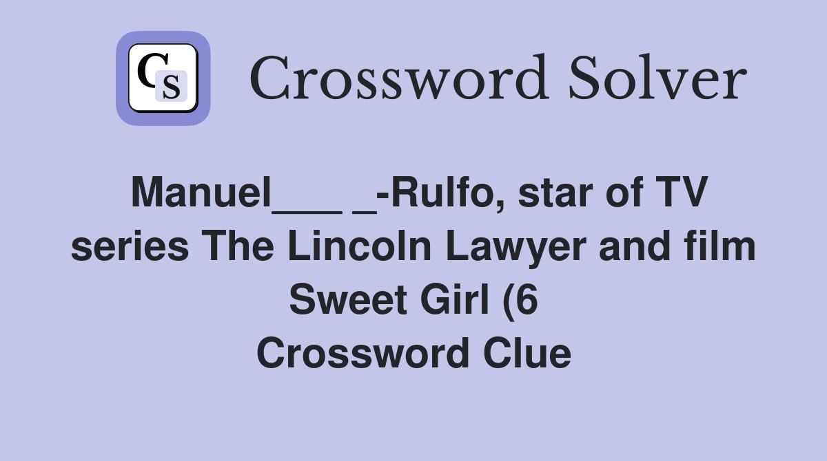 Manuel Rulfo star of TV series The Lincoln Lawyer and film Sweet Manuel Rulfo star of TV series The Lincoln Lawyer and film Sweet
